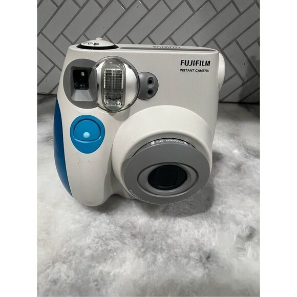 Used Fujifilm Instax Mini 7S Instant Film Camera (White with Blue trim) - Picture 1 of 10